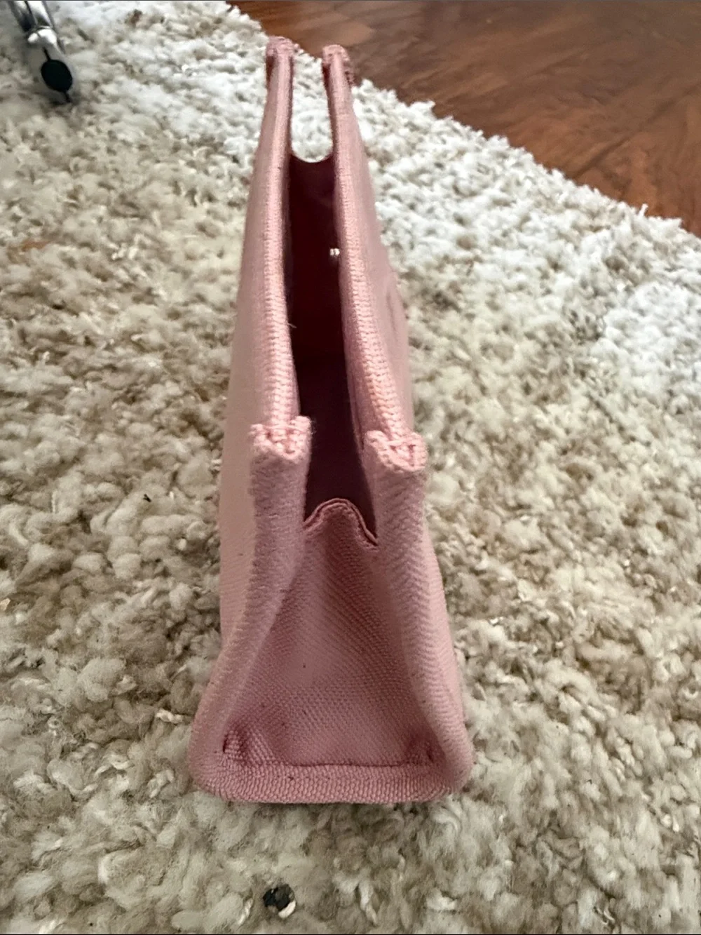 Dior Pink Canvas Trifold Card Wallet with Embossed CD Logo
